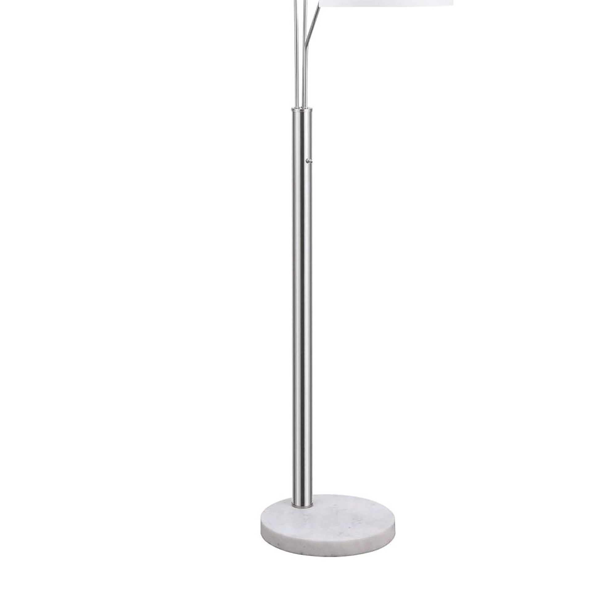 White And Stain Nickel Trio Drum Shade Floor Lamp Silver Table&Floor Lamps Contemporary,Modern Living Room Metal