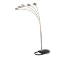 Chrome And Black Floor Lamp With Curvy Dome Shades Silver Table&Floor Lamps Contemporary,Modern Living Room Metal