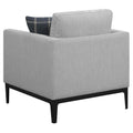 Light Grey Cushion Back Chair Grey Primary Living Space Spot Clean Transitional Accent Chairs Foam Upholstered