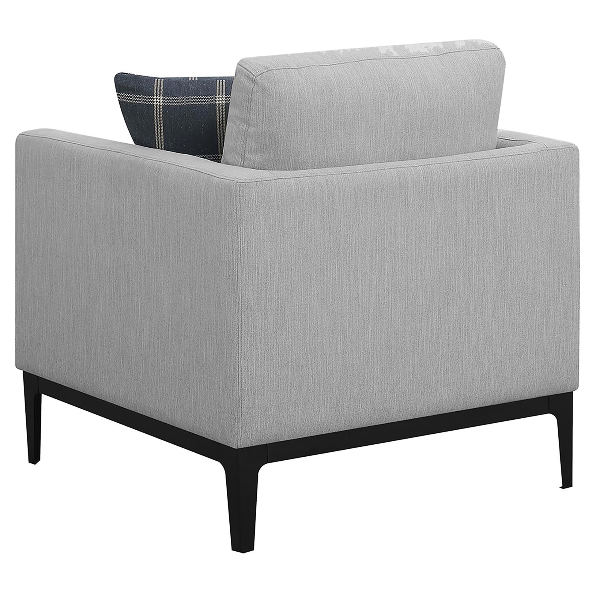 Light Grey Cushion Back Chair Grey Primary Living Space Spot Clean Transitional Accent Chairs Foam Upholstered