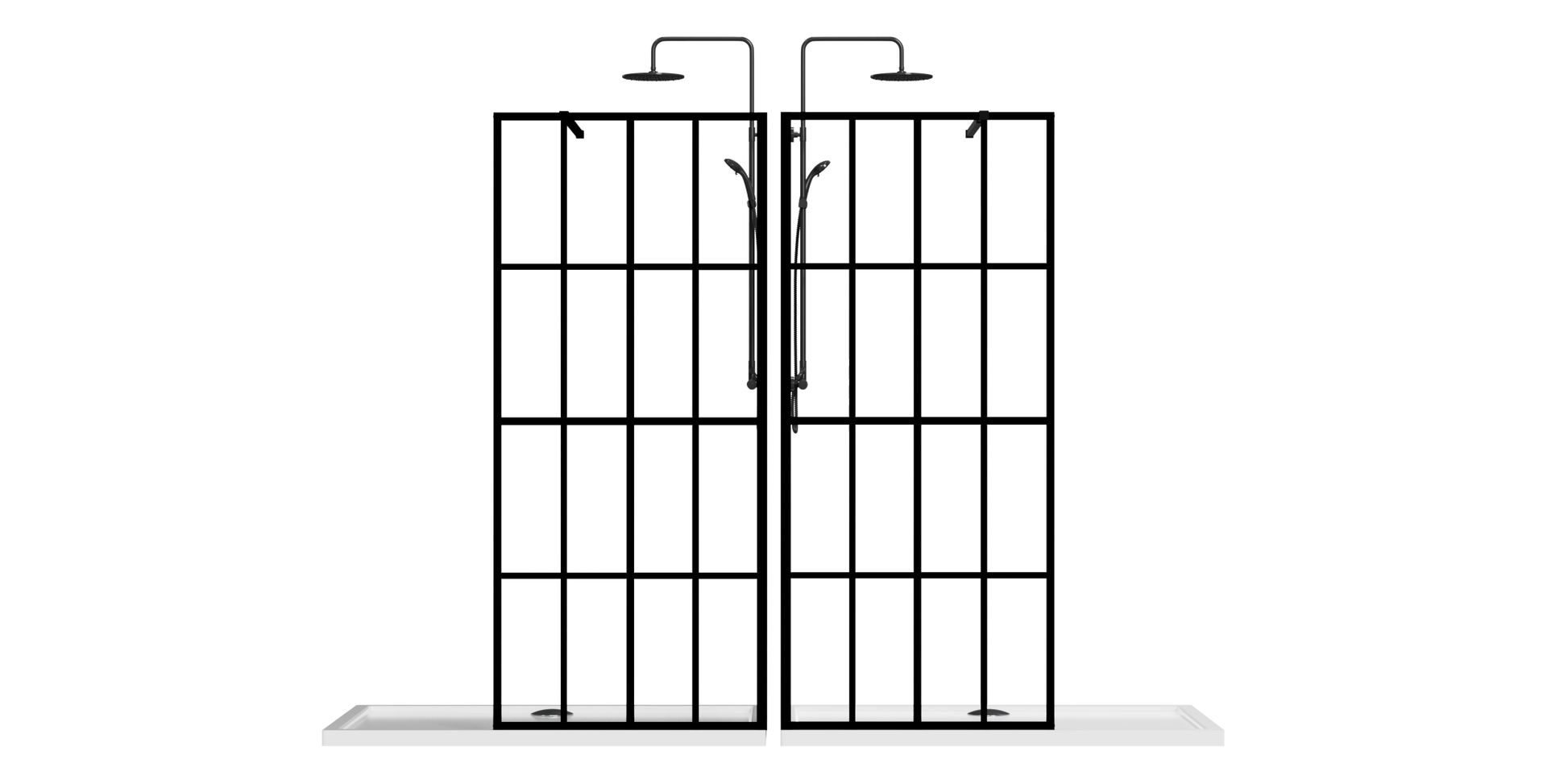 Goodyo 34" X 72" Shower Door Walk in Black Finish black-glass