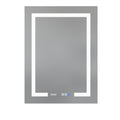 Lighted Medicine Cabinet 24 X 32 Inch, Recessed Or Surface Led Medicine Cabinet, Clock, Room Temp Display,Defog,Night Light,Stepless Dimming,3000K 6400K, Outlets & Usbs,Hinge On The Left. Silver Aluminium