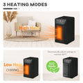 Electric Space Heater For Indoor Use, 1500W Fast Heating Portable Electric Heater With Infrared Quartz Heat Element, Thermostat, 3 Modes, Remote, 12H Timer Black Plastic