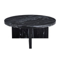 Black Mdf Material Circular Coffee Table With Texture, 31.4 Inch Black Middle Table, Modern Tea Table, Suitable For Small Spaces, Living Room. Black Mdf