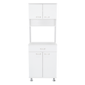 Bay Area Pantry, Two Door Cabinets, One Drawer, Four Adjustable Metal Legs White Mdf Engineered Wood