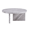 Gray Mdf Material Circular Textured Coffee Table, 31.4 Inch Gray Middle Table, Modern Coffee Table, Suitable For Small Spaces, Living Room. Gray Mdf