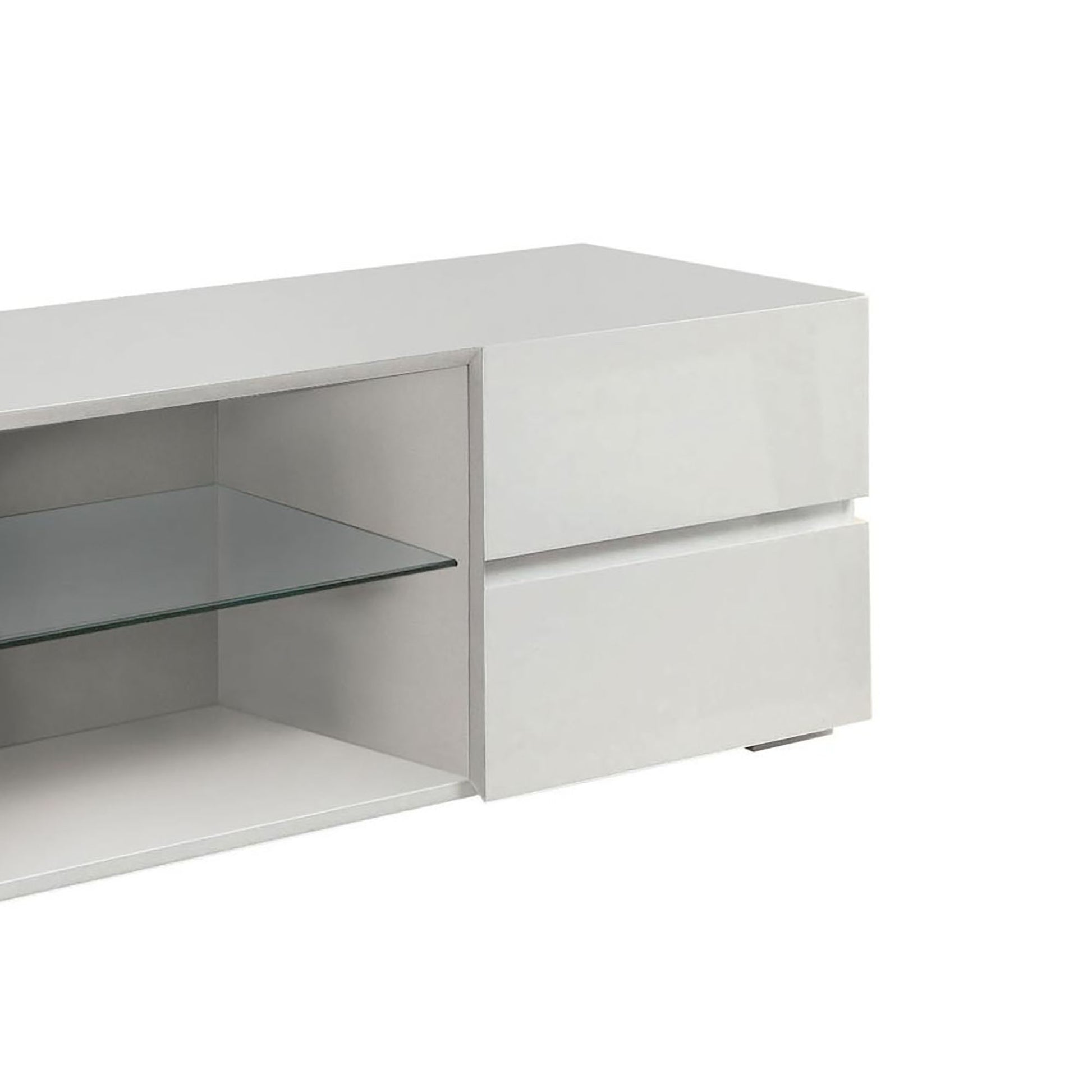 Glossy White 4 Drawer Tv Console White Primary Living Space 50 59 Inches 60 69 Inches Contemporary,Modern 60 Inches Wood