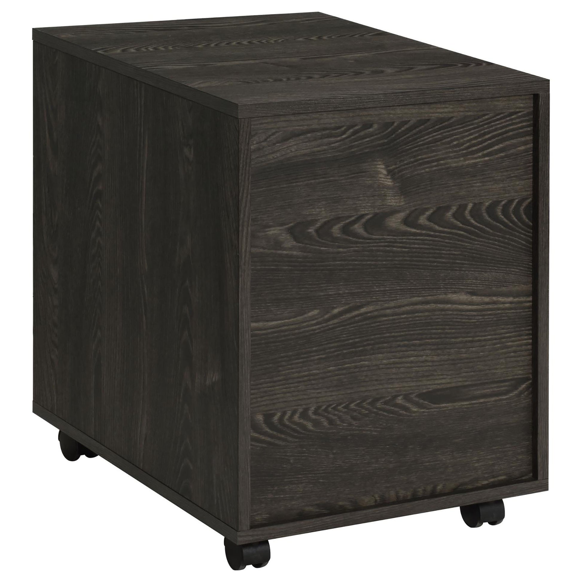 Dark Oak 2 Drawer File Cabinet With Casters Mobile File Cabinets 1 2 Drawers Oak Brown Office Mobile Contemporary,Modern Wood