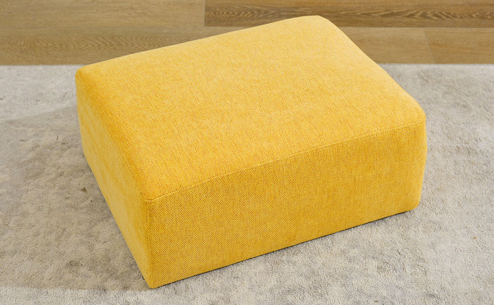 91.73" L Shaped Sofa Sectional Sofa Couch With 2 Stools And 2 Lumbar Pillows For Living Room, Yellow Yellow Chenille