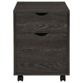 Dark Oak 2 Drawer File Cabinet With Casters Mobile File Cabinets 1 2 Drawers Oak Brown Office Mobile Contemporary,Modern Wood