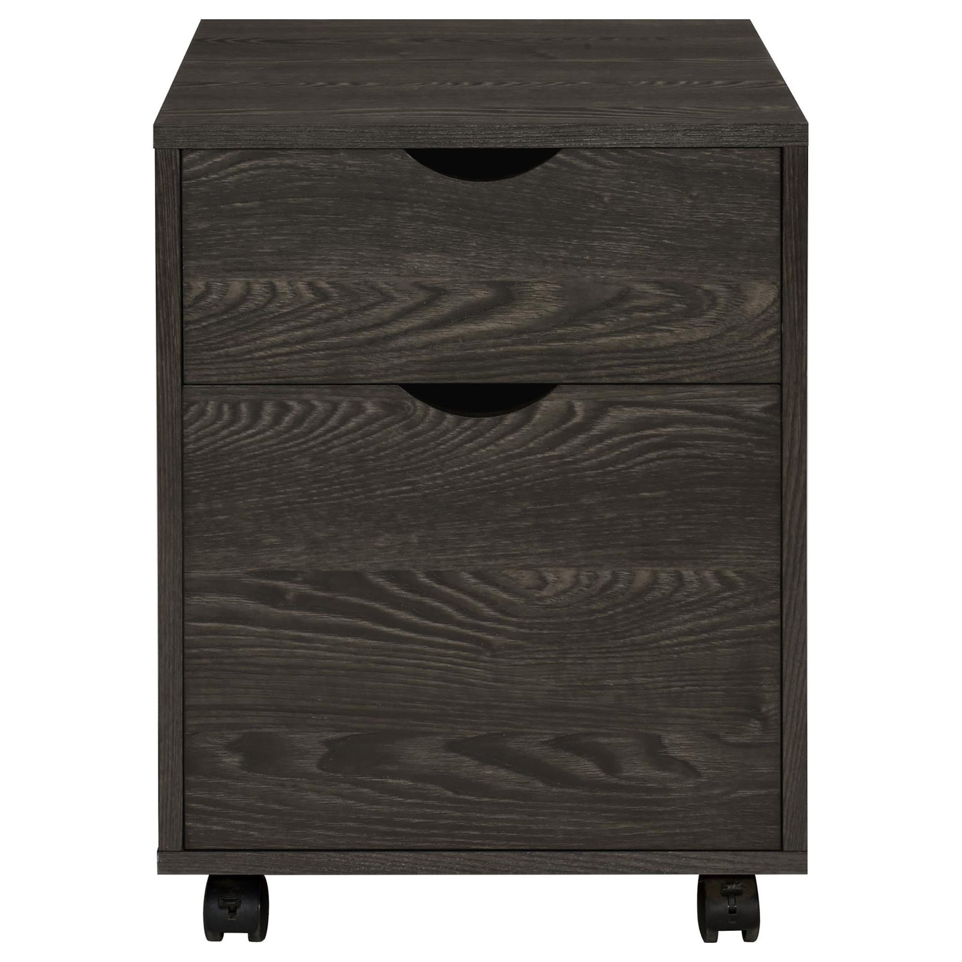 Dark Oak 2 Drawer File Cabinet With Casters Mobile File Cabinets 1 2 Drawers Oak Brown Office Mobile Contemporary,Modern Wood