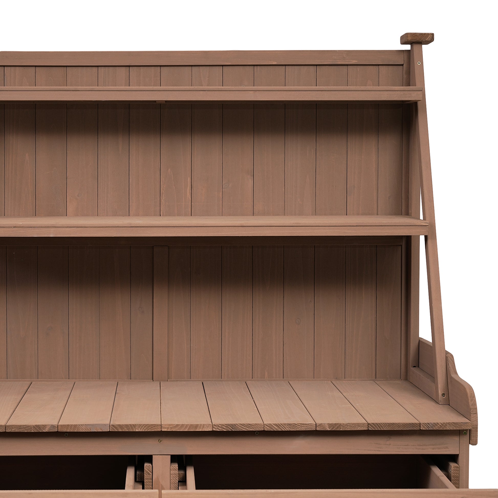 65Inch Garden Potting Bench Table, Fir Wood Workstation With Storage Shelf, Drawer And Cabinet, Brown Brown Water Resistant Frame Garden & Outdoor Rustic Wood