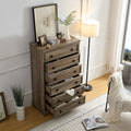 Modern 6 Drawer Dresser, Dressers For Bedroom, Tall Chest Of Drawers Closet Organizers & Storage Clothes Easy Pull Handle, Textured Borders Living Room, Hallway,L 29.53''*W15.75''*H48.03'' Gray Wash Mdf