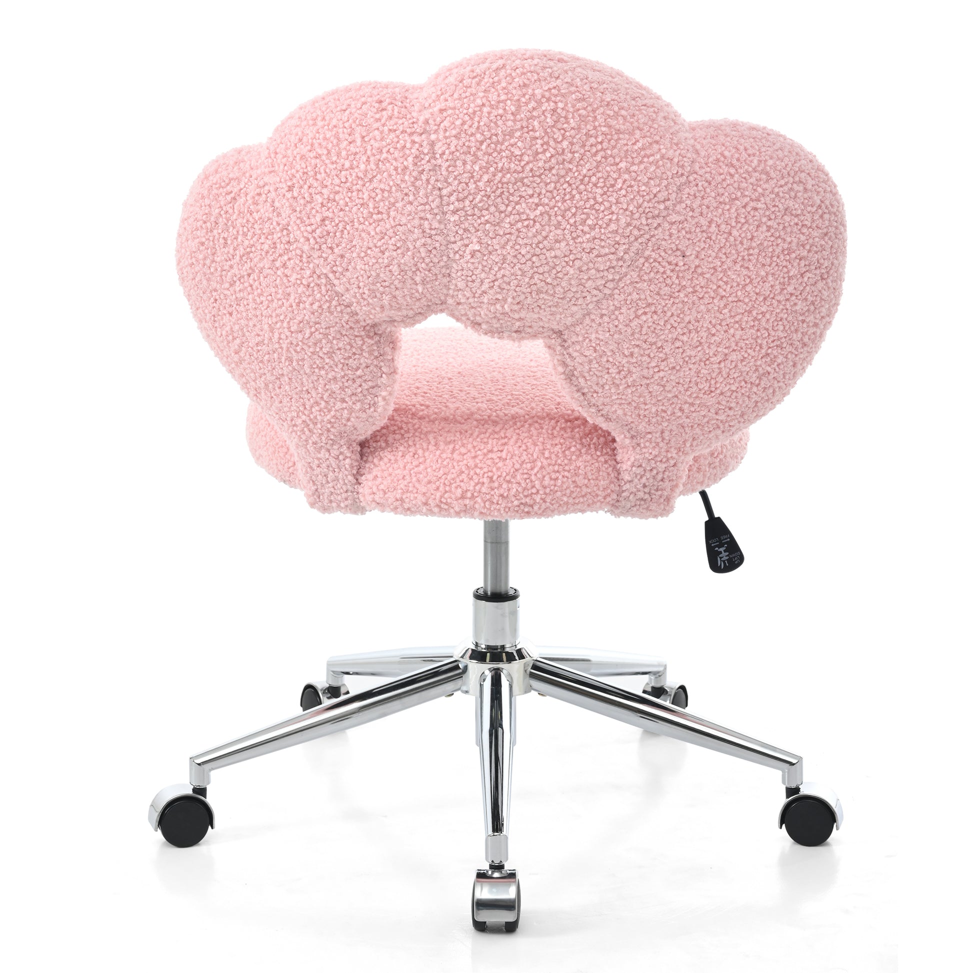 360 Swivel Height Adjustable,Swivel Chair,Teddy Fabric,Home Office Chair Pink Teddy
