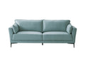 Mesut Sofa, Light Blue Top Grain Leather & Black Finish Lv02387 Light Blue Leather