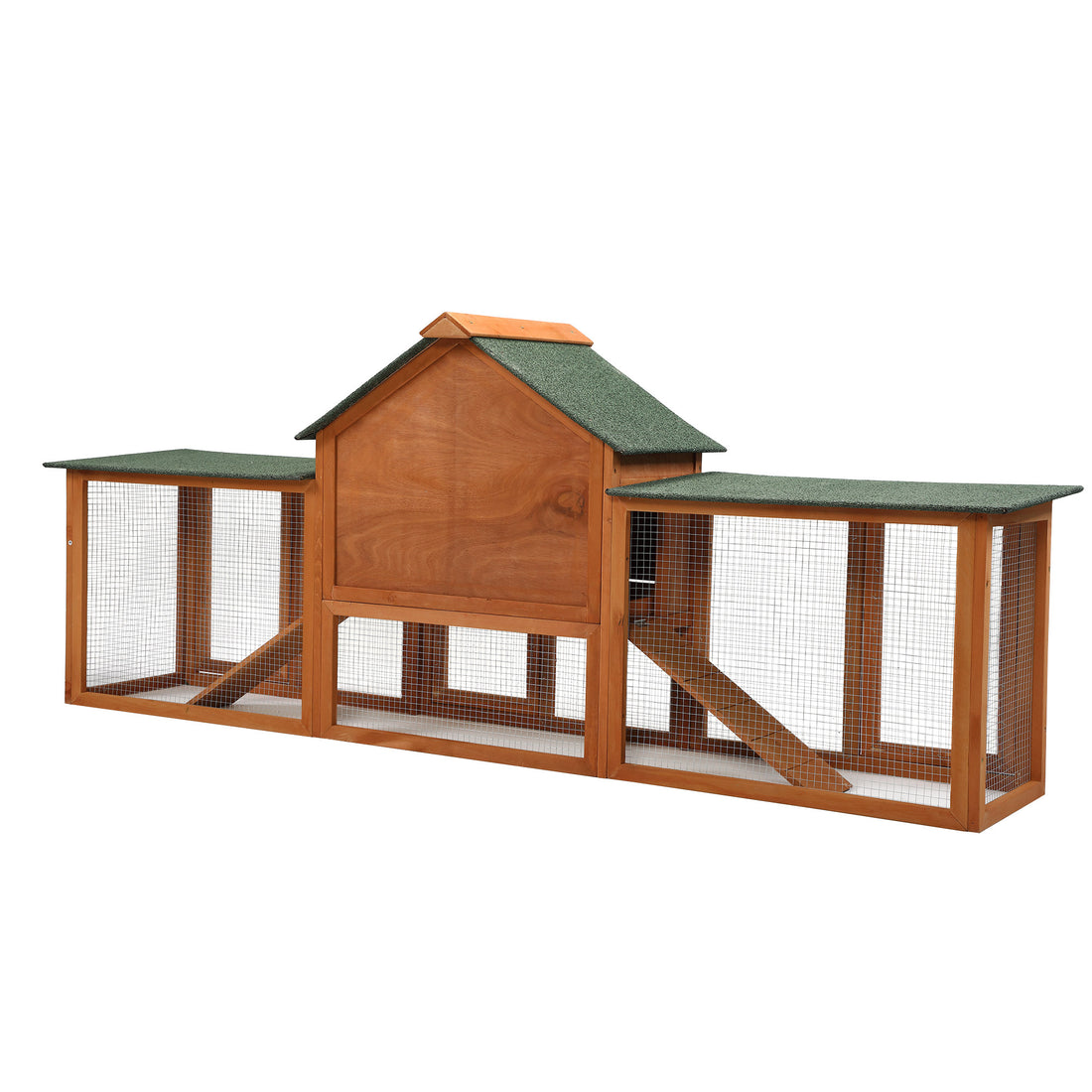 Large Wooden Rabbit Hutch Indoor And Outdoor Bunny Cage With A Tray And Runs For Small Animals, Orange Orange Wood