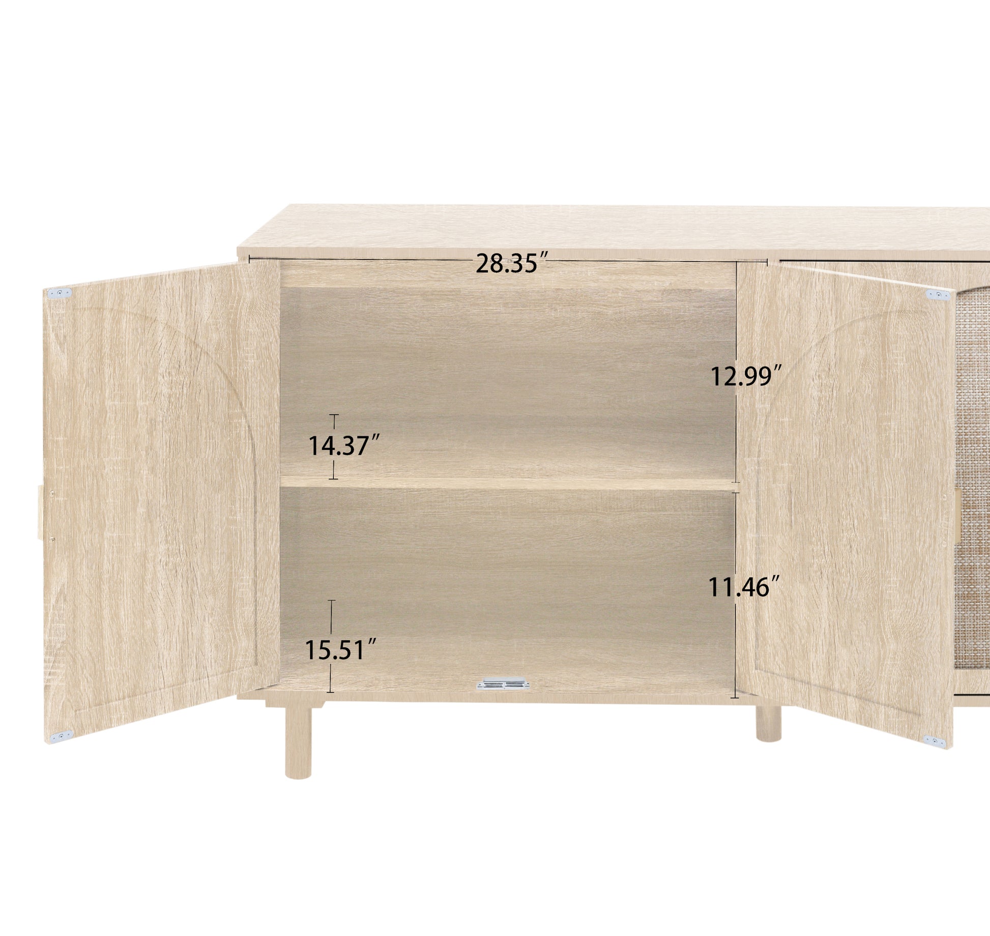 4 Door Cabinet, Suitable For Bedroom, Living Room, Study Natural Mdf