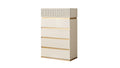 Delfano Modern Style 5 Drawer Chest Made With Wood In Beige Beige Bedroom Contemporary,Modern Solid Wood Mdf Wood