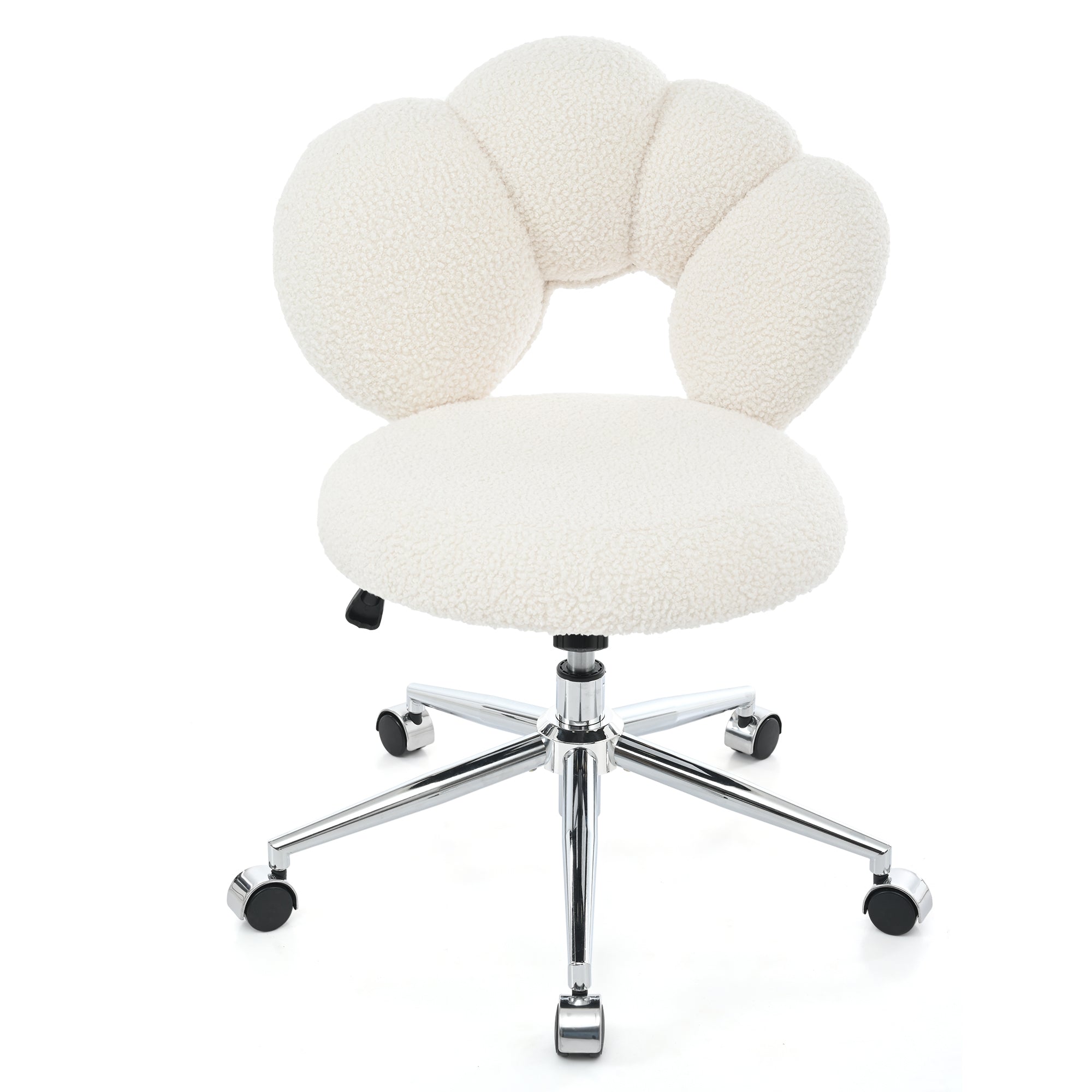 360 Swivel Height Adjustable,Swivel Chair,Teddy white-teddy