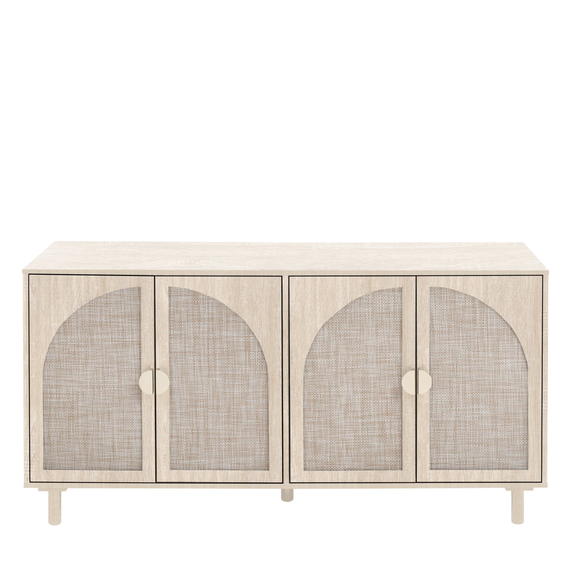 4 Door Cabinet, Suitable For Bedroom, Living Room, Study Natural Mdf