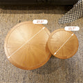 2 Piece Modern Farmhouse Living Room Coffee Table Set, Stylish And Elegant Nesting Round Wooden Table,Side End Table Set For Living Room,Bedroom Brown Wood
