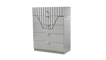 Da Vinci Modern Style 5 Drawer Chest Made With Wood In Gray Gray Bedroom Contemporary,Modern Solid Wood Mdf Wood