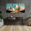 3 Panels Framed Abstract Wood Grain Boho Style Mountain & Forest Canvas Wall Art Decor,3 Pieces Mordern Canvas Decoration Painting For Office,Dining Room,Living Room, Bedroom Decor Ready To Hang