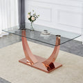 Modern Minimalist Rectangular Glass Dining Table, 0.4 