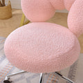 360 Swivel Height Adjustable,Swivel Chair,Teddy Fabric,Home Office Chair Pink Teddy