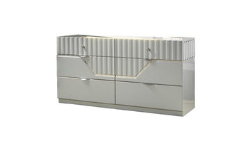 Da Vinci Modern Style 6 Drawer Dresser Made With Wood In Gray Gray Bedroom Contemporary,Modern Solid Wood Mdf Wood