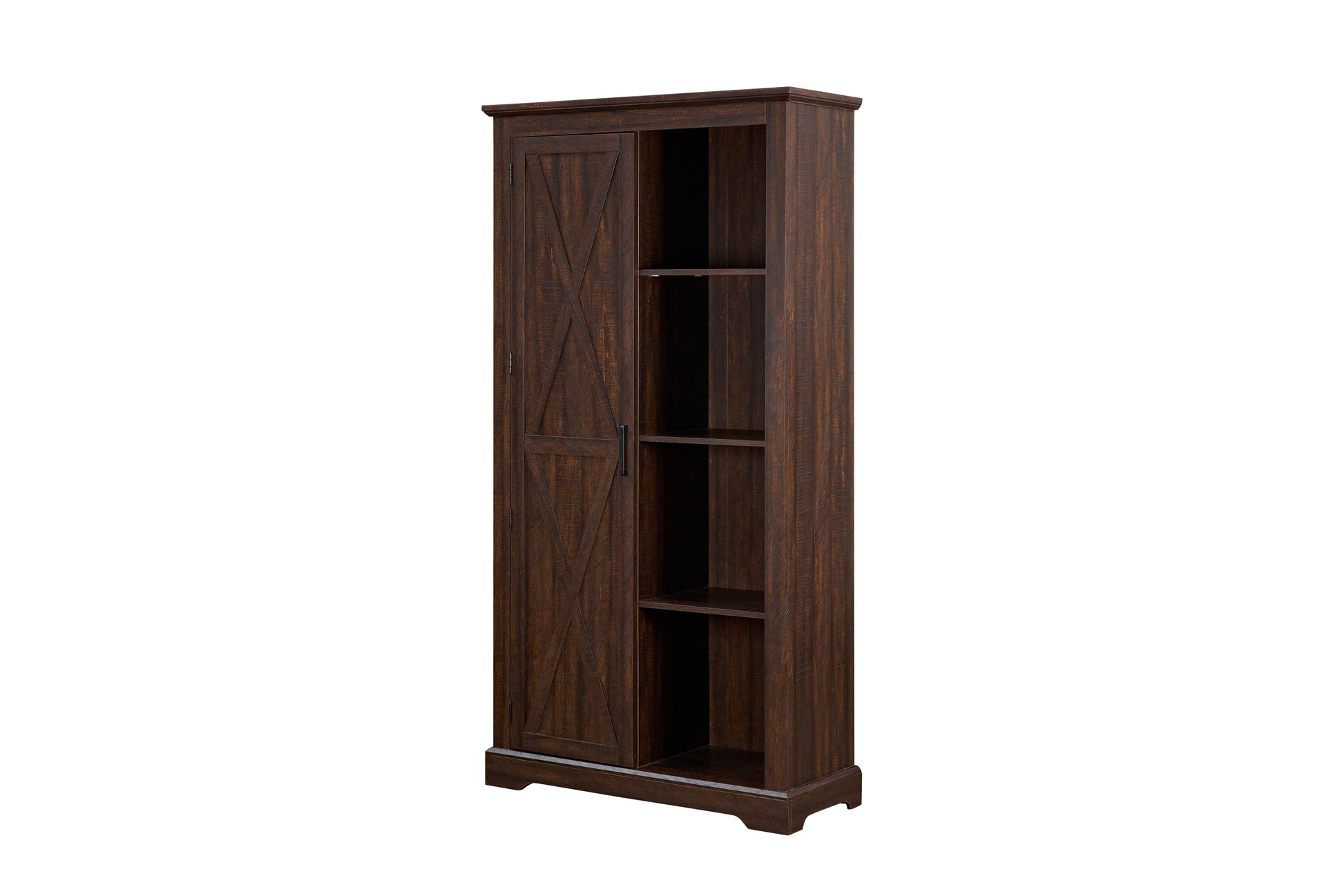 Tall Storage Cabinet Barn Door Storage Country Wood Rustic Farmhouse Pantry Cupboard Sliding Door Kitchen Organizer Furniture Home Drawer Shelves L39.37''*W15.75''*H74.4'' Espresso Espresso Mdf