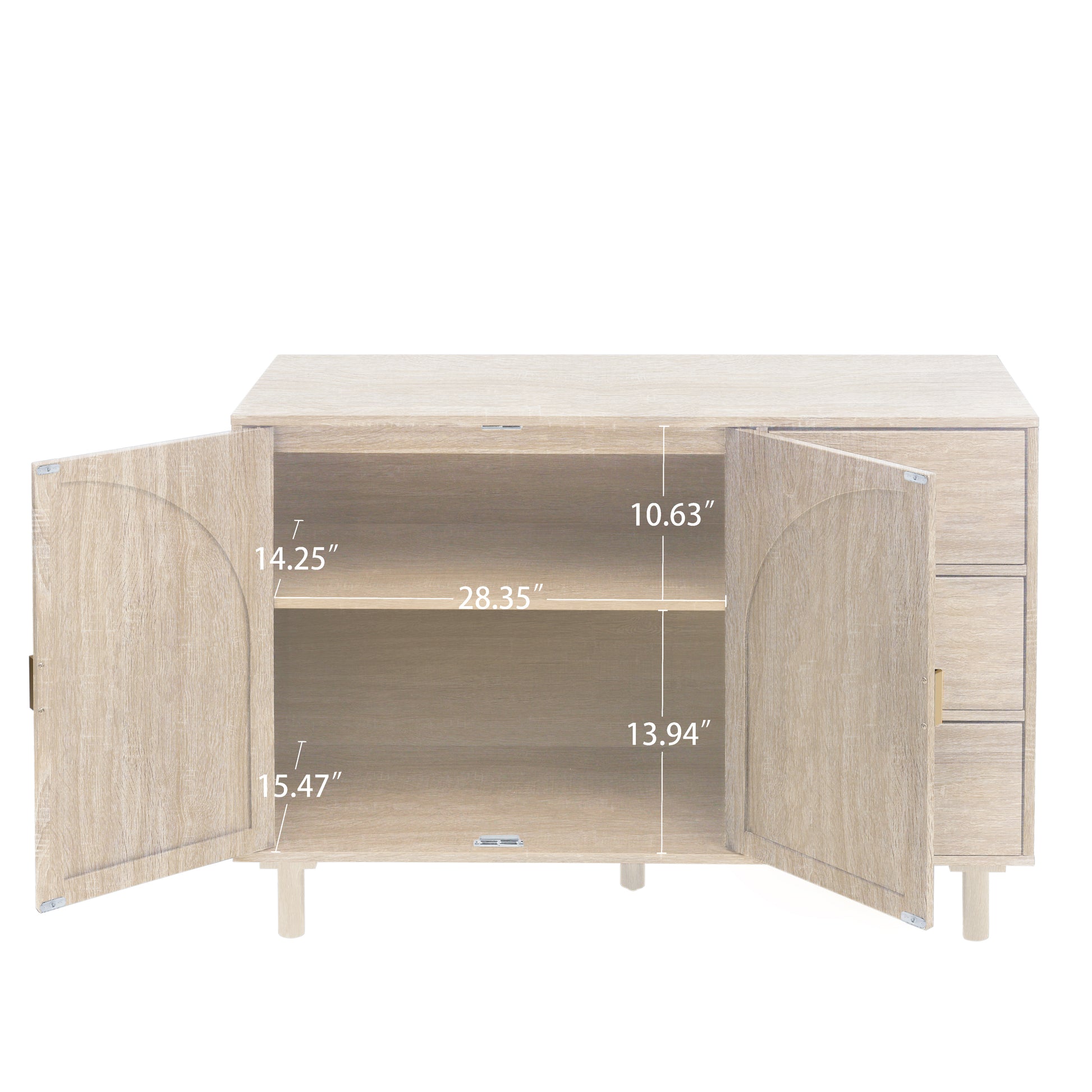 2 Door 3 Drawer Cabinet, Suitable For Bedroom, Living Room, Study Natural Mdf