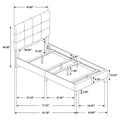 Grey Tufted Twin Panel Bed Box Spring Required Twin Grey Wood Bedroom Transitional Panel Foam Upholstered