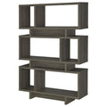 Weathered Grey 5 Shelf Bookcase 5 Grey Gray Horizontal Office Open Back Wood Contemporary,Modern Wood