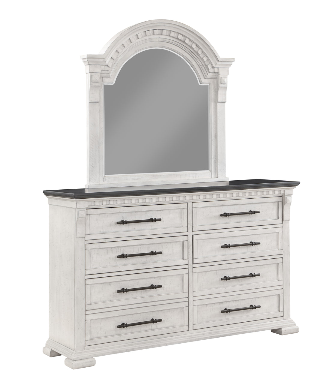 Transitional Style 8 Drawer Dresser Made With Wood In Antique White Antique White White Bedroom Transitional Solid Wood Mdf Wood