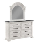 Transitional Style 8 Drawer Dresser Made With Wood In Antique White Antique White White Bedroom Transitional Solid Wood Mdf Wood