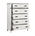 Loretta Modern Style 5 Drawer Chest Made With Wood In Antique White Antique White Bedroom Modern Solid Wood Mdf Wood