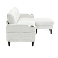 United Storage Sofa Living Room Sofa Cozy Sectional Sofa Beige Chenille 3 Seat