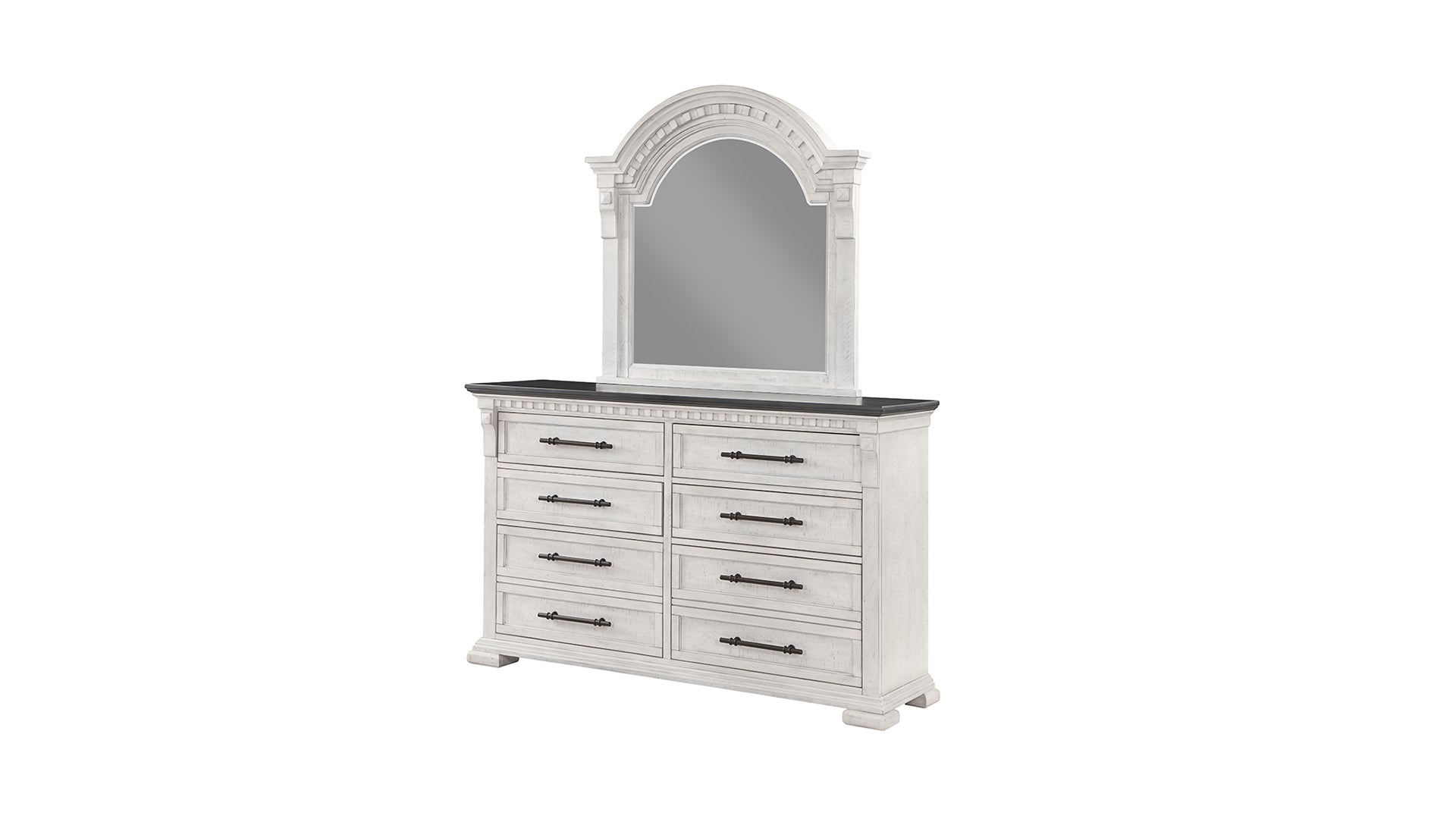 Transitional Style 8 Drawer Dresser Made With Wood In Antique White Antique White White Bedroom Transitional Solid Wood Mdf Wood