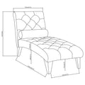 Grey Tufted Chaise Grey Primary Living Space Transitional Foam Upholstered