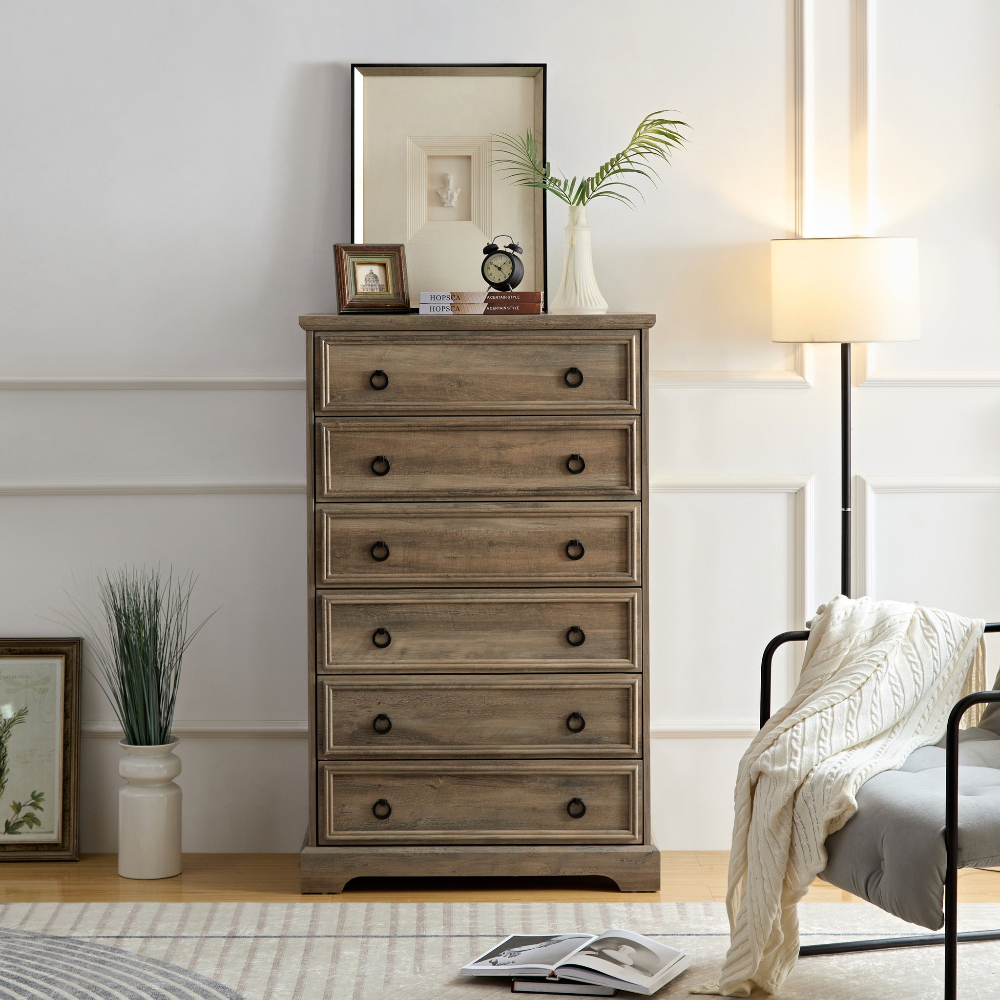 bedroom large dresser Andalusia Contemporary Mahogany Wood Large Bedroom Dresser w 6 Drawers