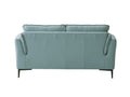 Mesut Loveseat, Light Blue Top Grain Leather & Black Finish Lv02388 Light Blue Leather