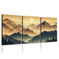 3 Panels Framed Abstract Wood Grain Boho Style Mountain & Forest Canvas Wall Art Decor,3 Pieces Mordern Canvas Decoration Painting For Office,Dining Room,Living Room, Bedroom Decor Ready To Hang