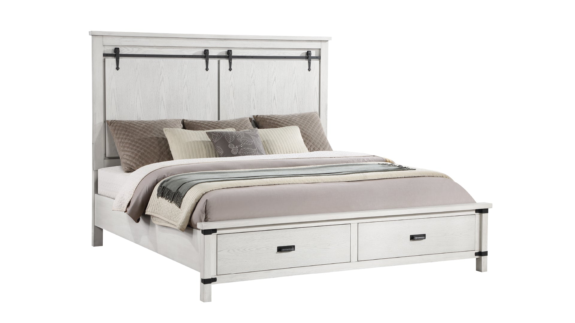 Loretta Modern Style 4 Pc King Bedroom Set Made With Wood In Antique White Box Spring Not Required King Antique White Wood White 4 Piece Set Bedroom Bed Included,Dresser Included,Mirror Included,Nightstand Included Modern Solid Wood Mdf Wood