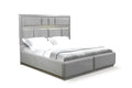 Modern Style Queen Bed Made With Wood In Gray Box Spring Not Required Queen Gray Wood Bedroom Contemporary,Modern Slat Beds Solid Wood Mdf Wood