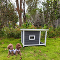 Wooden Dog House Dog Kennel With Opening Hinged Roof For Easy Cleaning, Indoor Solid Wood Dog Cage Gray Solid Wood