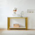 2 Tier Faux Marbling Console Table, Living Room Sofa Table, Modern Narrow Entryway Table, Hallway Entrance Table, Adjustable Feet, For Entrance, Hallway,Gold Gold Primary Living Space Rectangular Open Storage Coffee & End Tables Mdf Metal