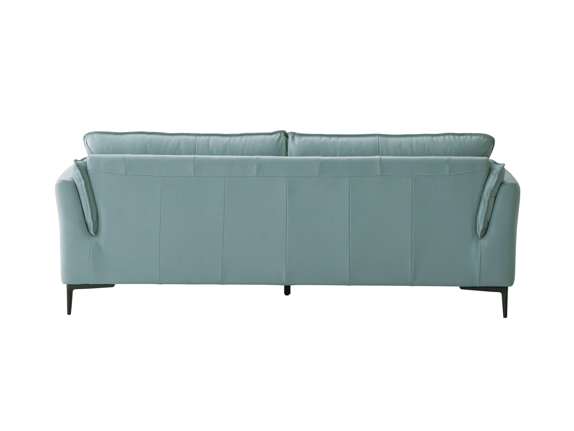 Mesut Sofa, Light Blue Top Grain Leather & Black Finish Lv02387 Light Blue Leather
