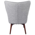 Grey And Brown Tufted Accent Chair With Ottoman Grey Brown Primary Living Space Mid Century Modern Foam Upholstered