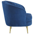 Blue Channel Tufted Chair Solid Blue Primary Living Space Contemporary,Modern Accent Chairs Solid Back Foam Upholstered